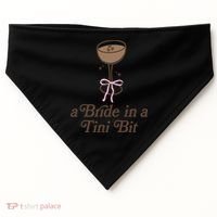 A Bride In A Tini Bit Cocktail Bow Coquette Bachelorette USA-Made Doggie Bandana thumb 0