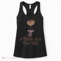 A Bride In A Tini Bit Cocktail Bow Coquette Bachelorette Women's Tank Top thumb 0