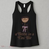 A Bride In A Tini Bit Cocktail Bow Coquette Bachelorette Women's Tank Top thumb 3
