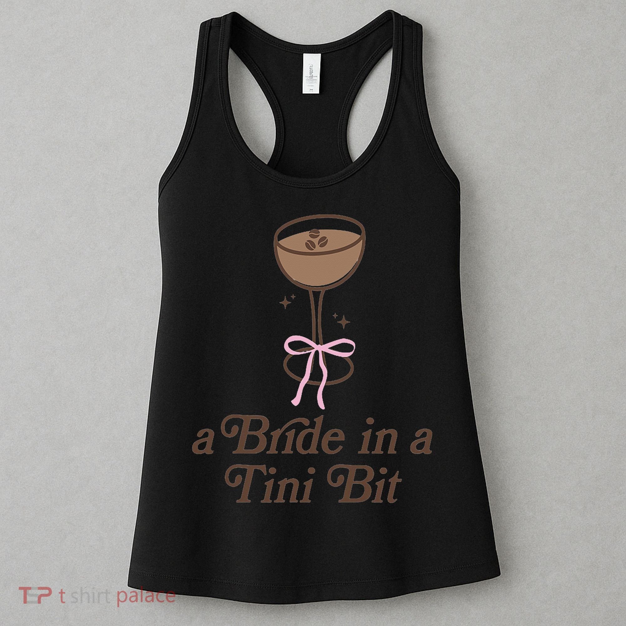 A Bride In A Tini Bit Cocktail Bow Coquette Bachelorette Women's Tank Top
