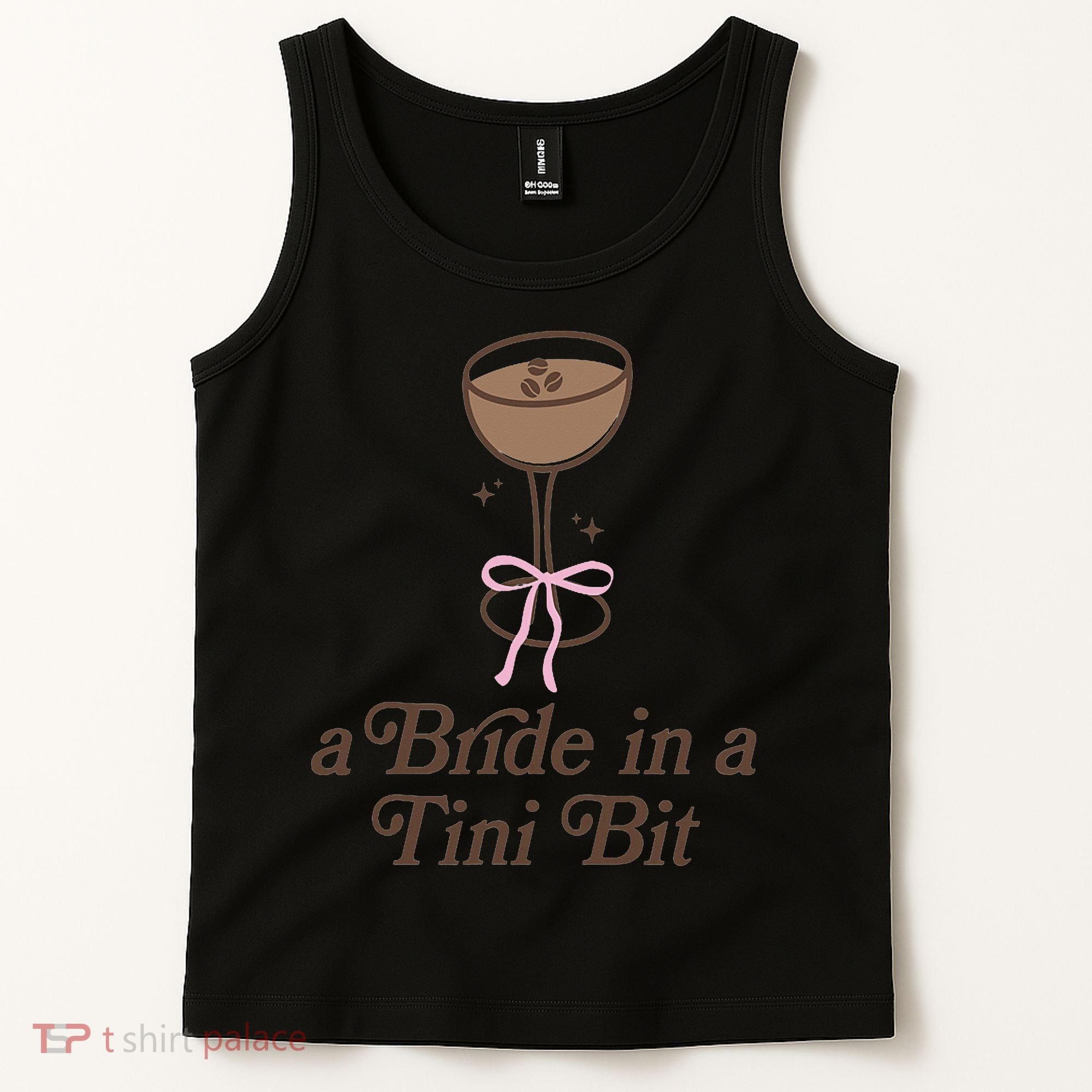 A Bride In A Tini Bit Cocktail Bow Coquette Bachelorette Tank Top