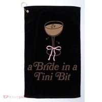 A Bride In A Tini Bit Cocktail Bow Coquette Bachelorette Golf Towel thumb 0