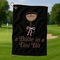 A Bride In A Tini Bit Cocktail Bow Coquette Bachelorette Golf Towel thumb 1