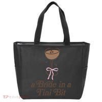A Bride In A Tini Bit Cocktail Bow Coquette Bachelorette Tote Bag thumb 0