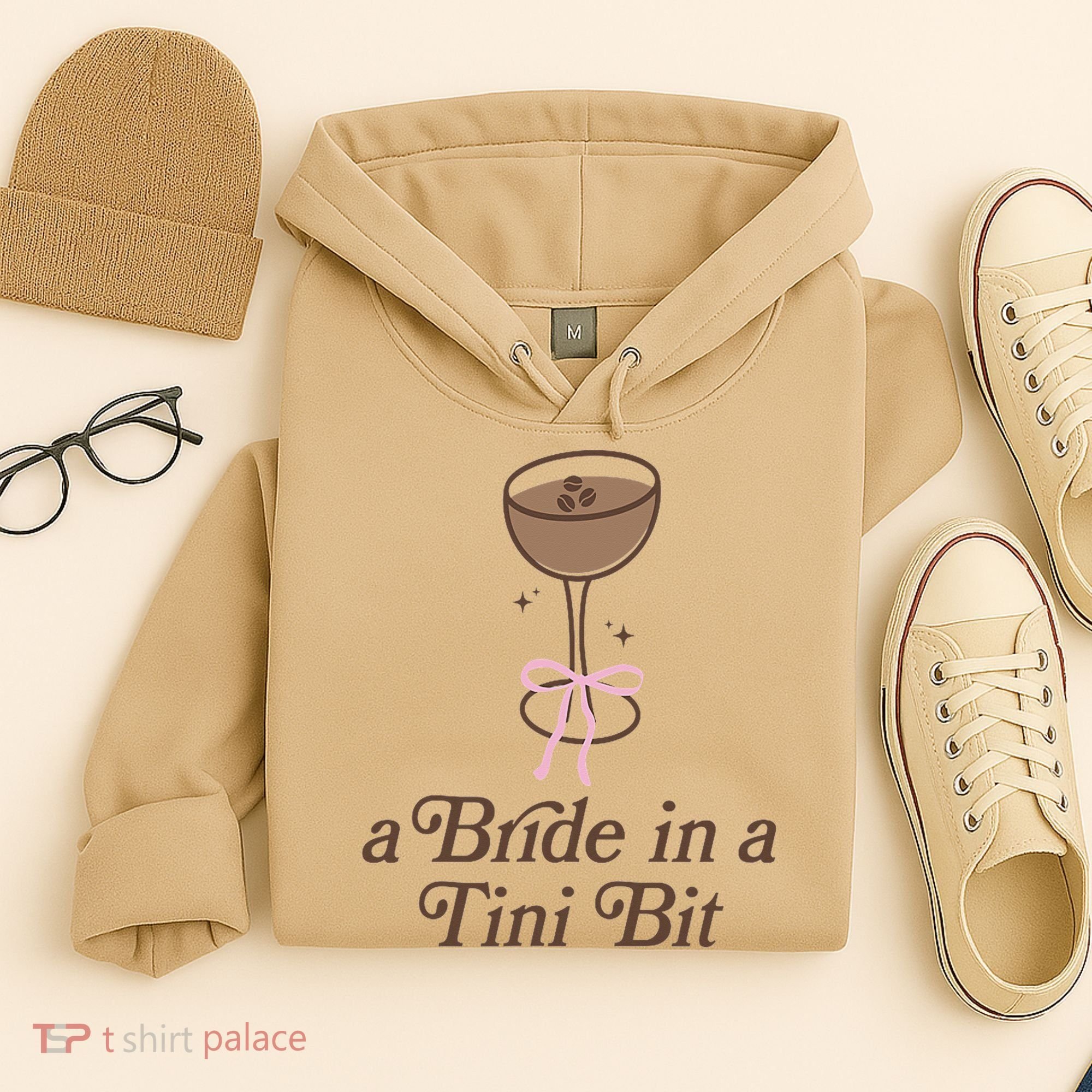 A Bride In A Tini Bit Cocktail Bow Coquette Bachelorette Hoodie