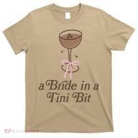 A Bride In A Tini Bit Cocktail Bow Coquette Bachelorette T-Shirt thumb 0