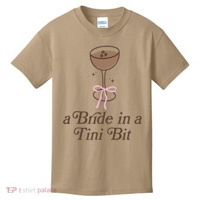 A Bride In A Tini Bit Cocktail Bow Coquette Bachelorette Kids T-Shirt