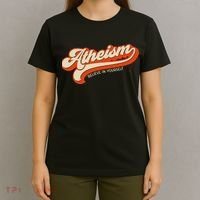 Atheism Believe In Yourself Retro Vintage Distressed Atheist T-Shirt thumb 4