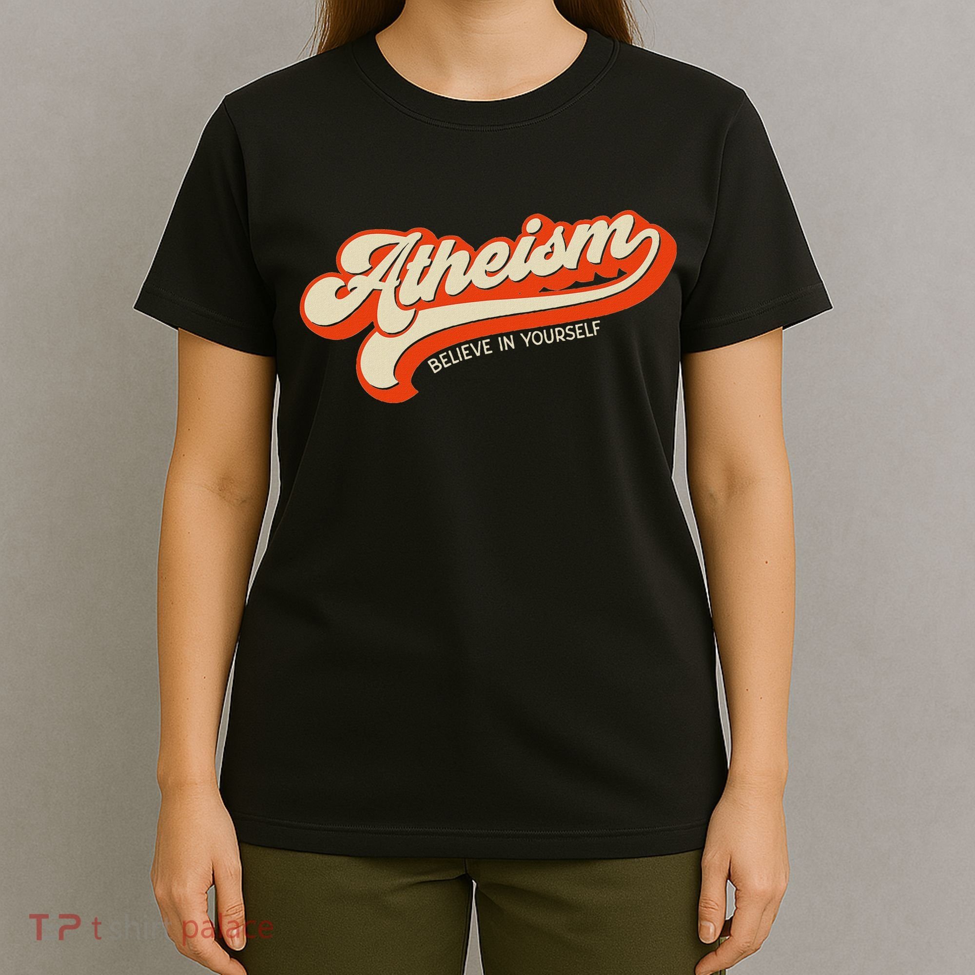Atheism Believe In Yourself Retro Vintage Distressed Atheist T-Shirt