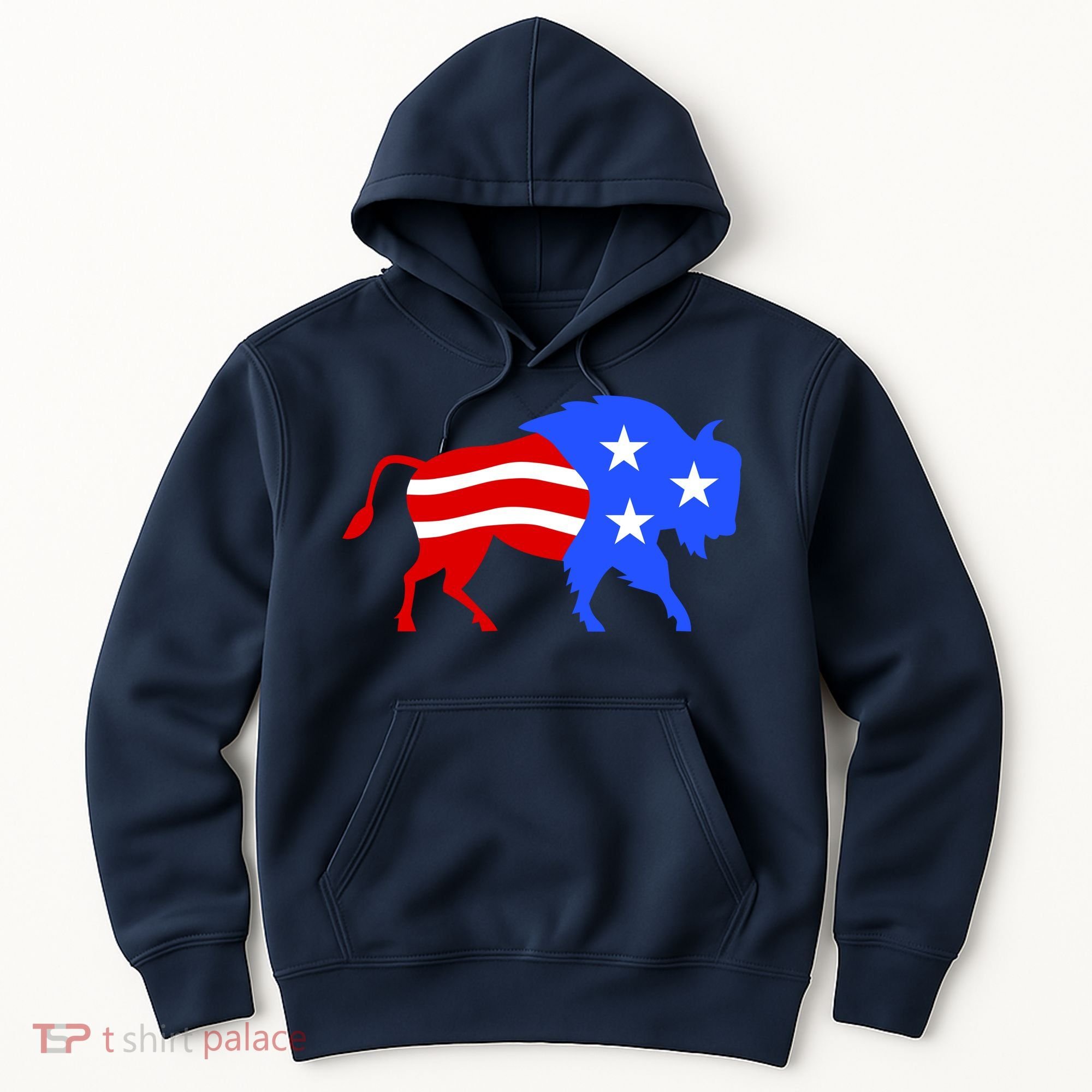 American Bison Illustration Hoodie