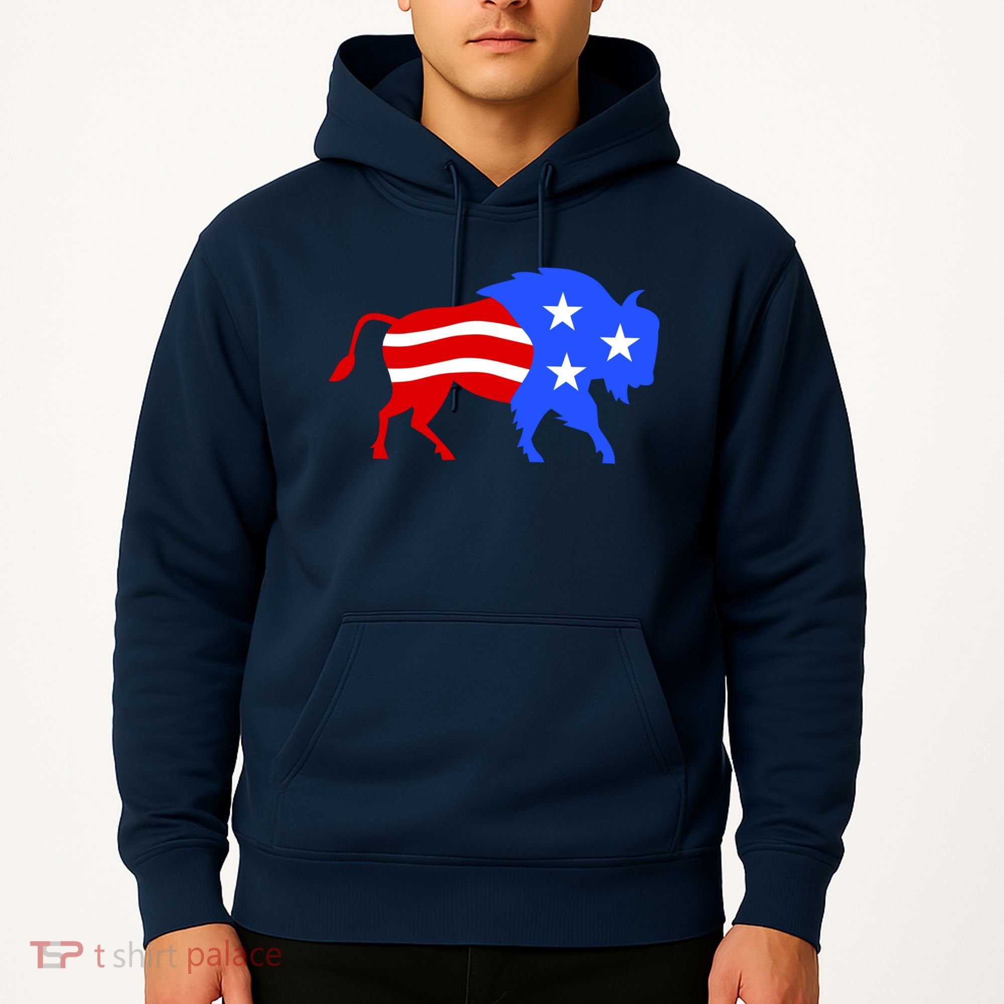 American Bison Illustration Hoodie