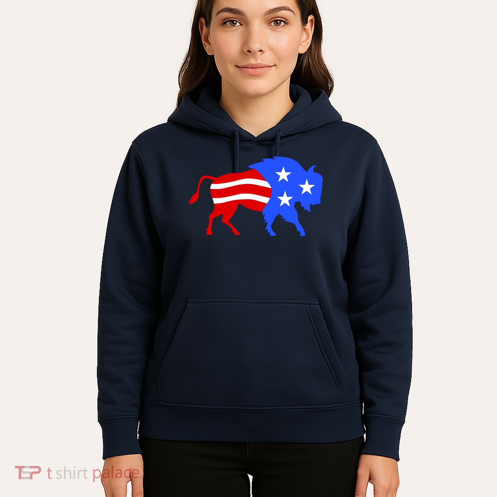 American Bison Illustration Hoodie