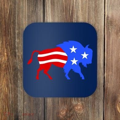 American Bison Illustration Coaster