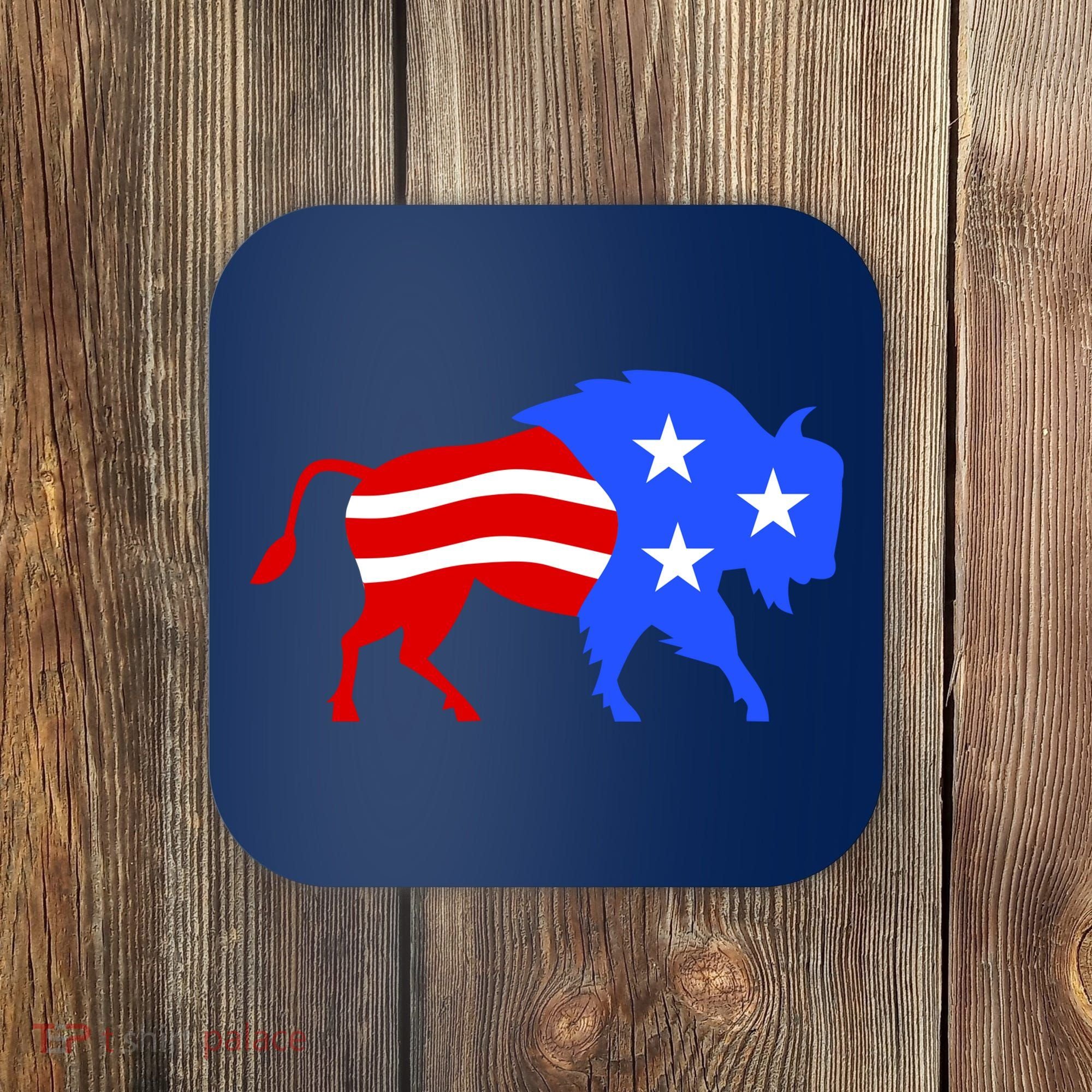 American Bison Illustration Coaster