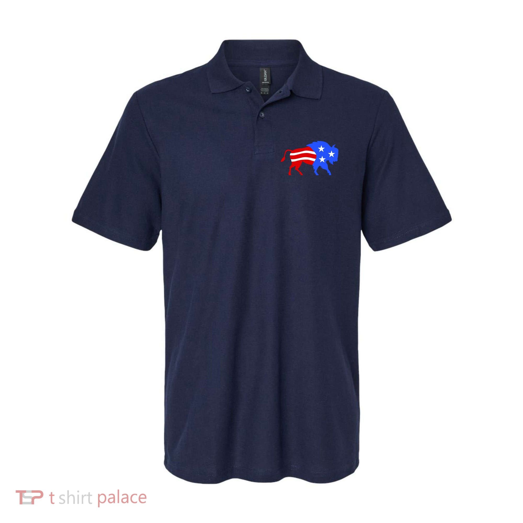 American Bison Illustration Polo