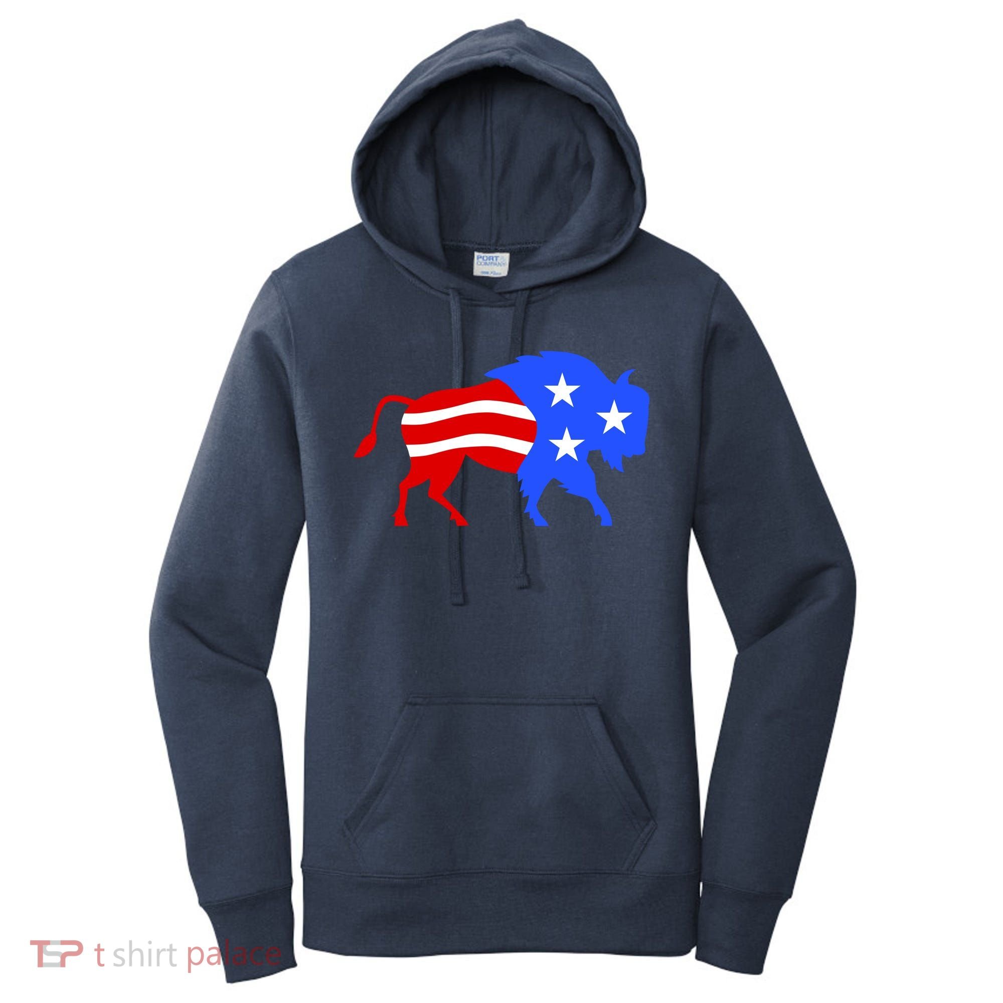 American Bison Illustration Women's Hoodie