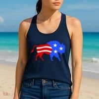 American Bison Illustration Women's Tank Top thumb 2