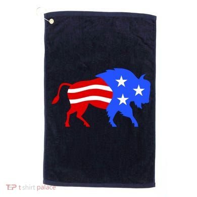 American Bison Illustration Golf Towel