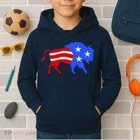 American Bison Illustration Kids Hoodie thumb 2