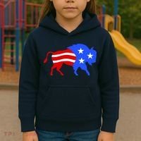 American Bison Illustration Kids Hoodie thumb 3