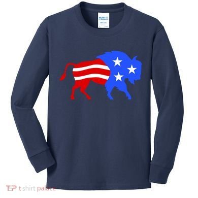 American Bison Illustration Kids Long Sleeve Shirt