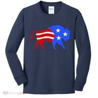 American Bison Illustration Kids Long Sleeve Shirt thumb 0