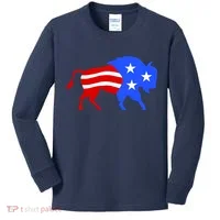 American Bison Illustration Kids Long Sleeve Shirt thumb 0