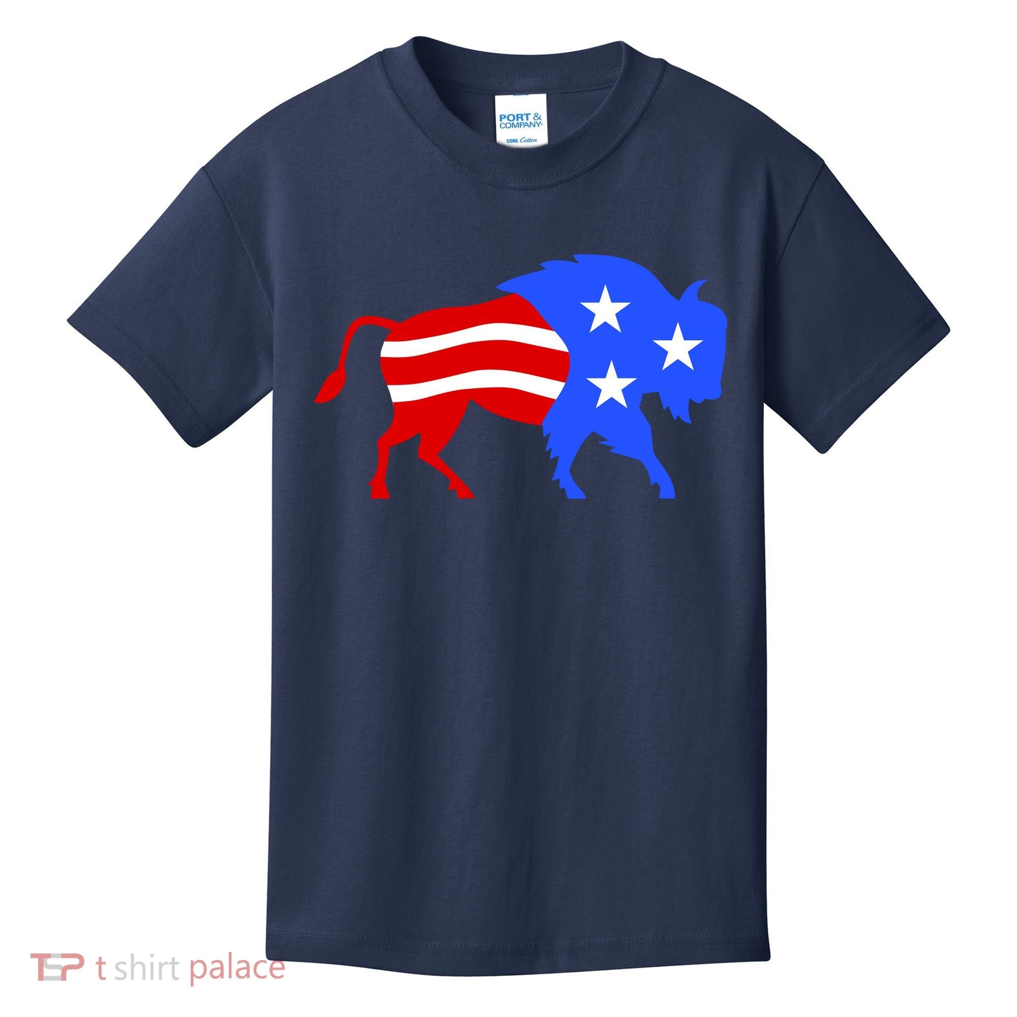 American Bison Illustration Kids T-Shirt
