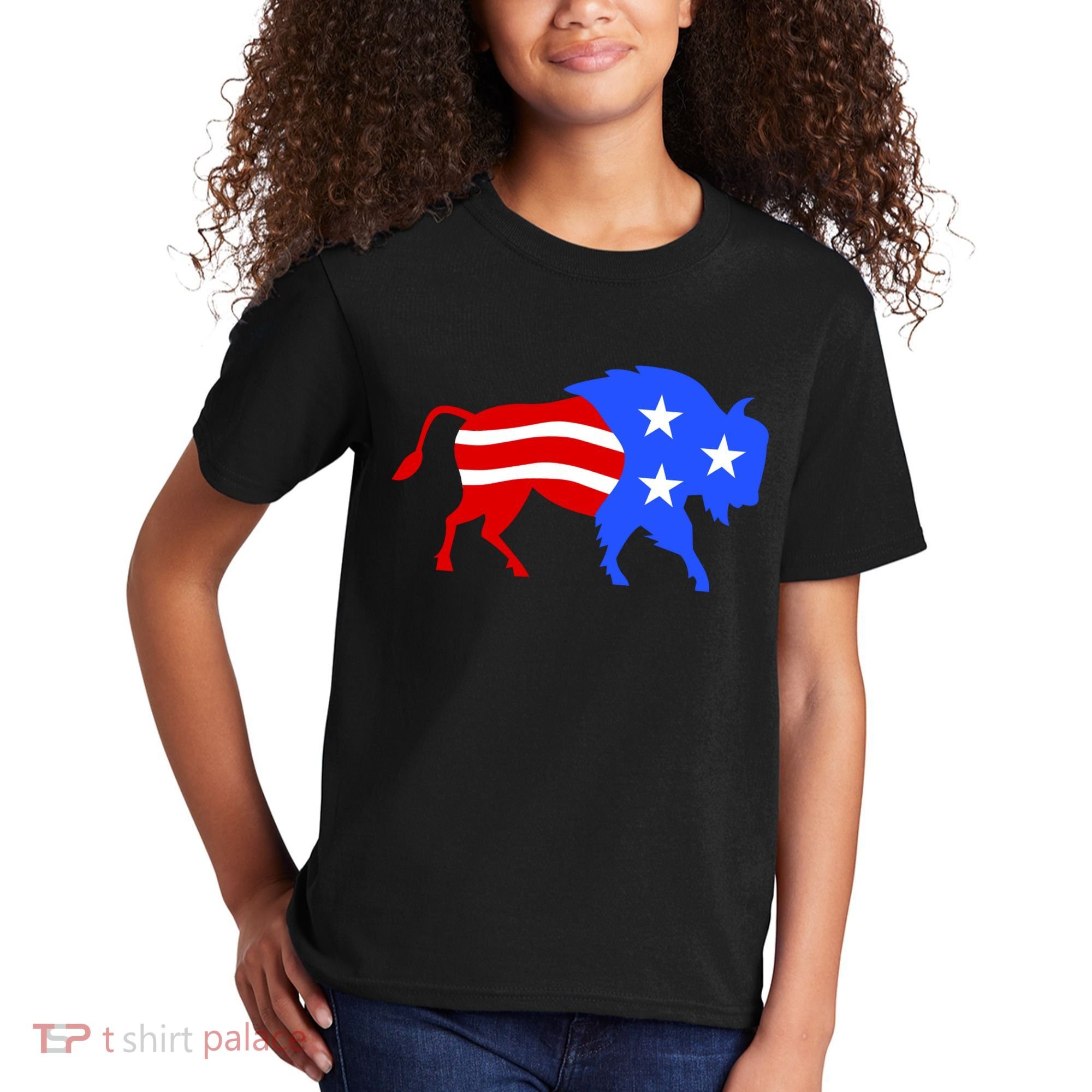 American Bison Illustration Kids T-Shirt