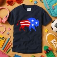 American Bison Illustration Kids T-Shirt thumb 3