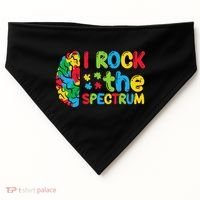 Autism Brain I Rock The Spectrum Awareness USA-Made Doggie Bandana thumb 0