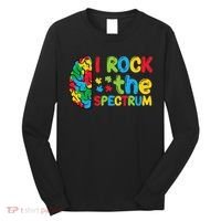 Autism Brain I Rock The Spectrum Awareness Long Sleeve Shirt thumb 0