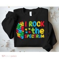 Autism Brain I Rock The Spectrum Awareness Sweatshirt thumb 2