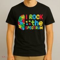Autism Brain I Rock The Spectrum Awareness T-Shirt thumb 3
