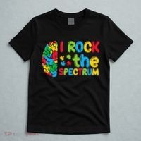Autism Brain I Rock The Spectrum Awareness T-Shirt thumb 5