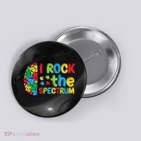 Autism Brain I Rock The Spectrum Awareness Button thumb 0