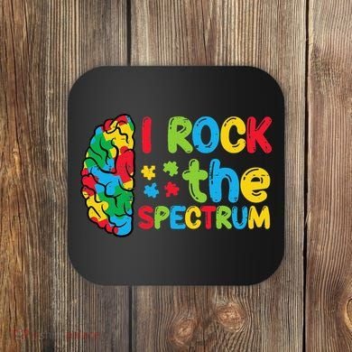 Autism Brain I Rock The Spectrum Awareness Coaster