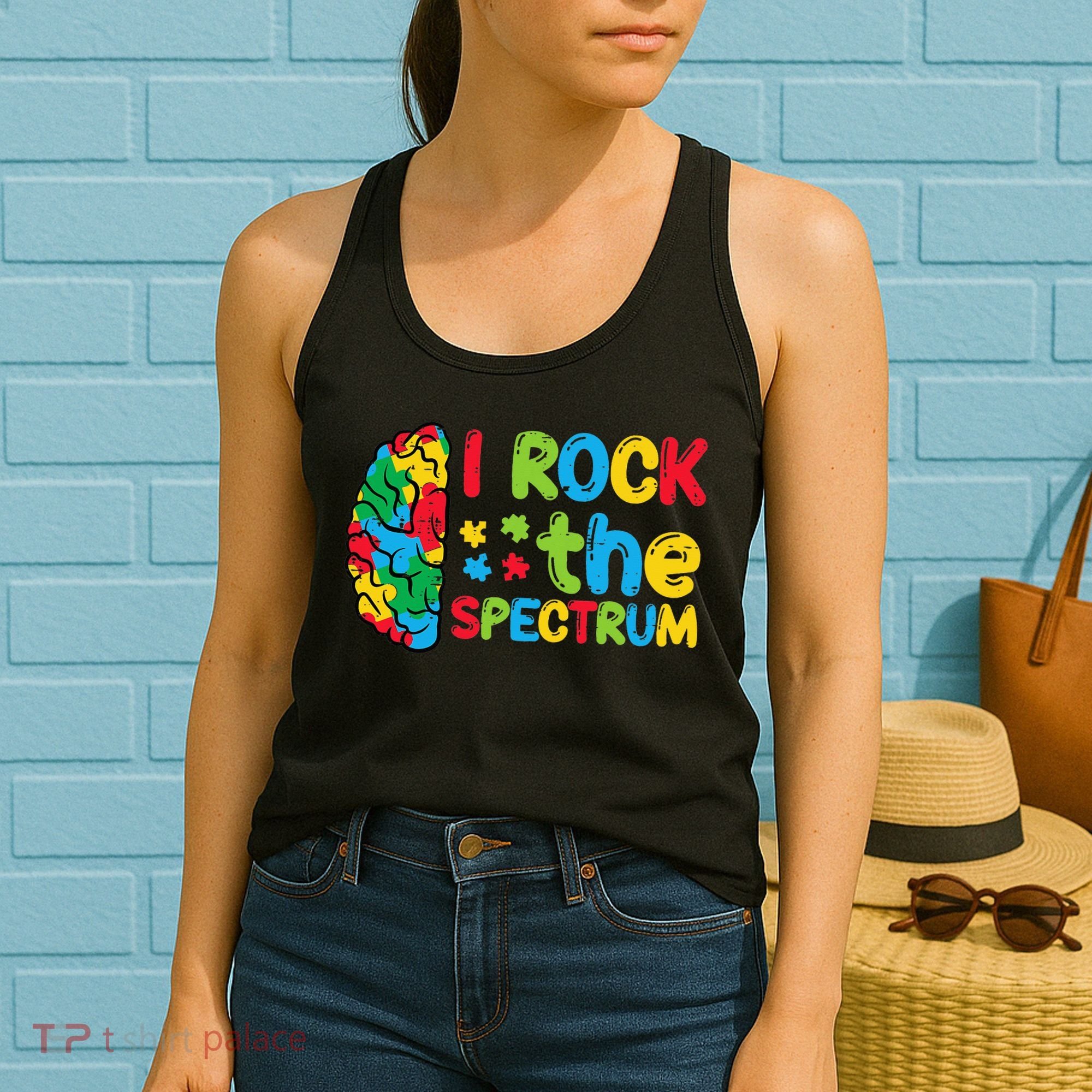 Autism Brain I Rock The Spectrum Awareness Women's Tank Top