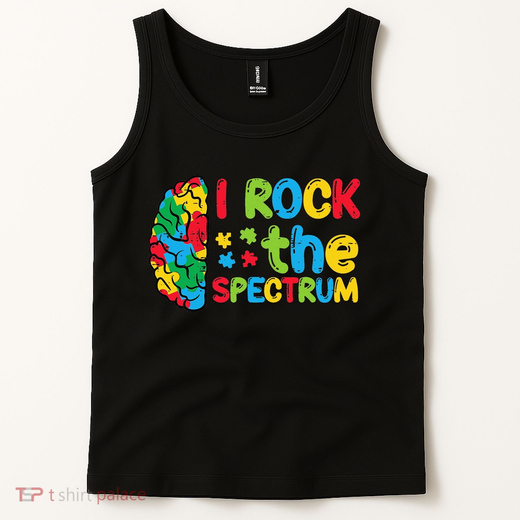 Autism Brain I Rock The Spectrum Awareness Tank Top