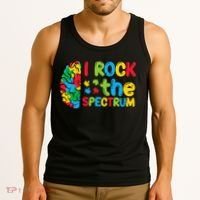 Autism Brain I Rock The Spectrum Awareness Tank Top thumb 3