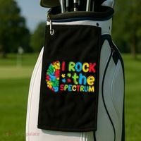 Autism Brain I Rock The Spectrum Awareness Golf Towel thumb 2