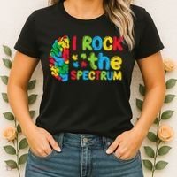 Autism Brain I Rock The Spectrum Awareness Women's T-Shirt thumb 2