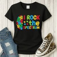 Autism Brain I Rock The Spectrum Awareness Women's T-Shirt thumb 3