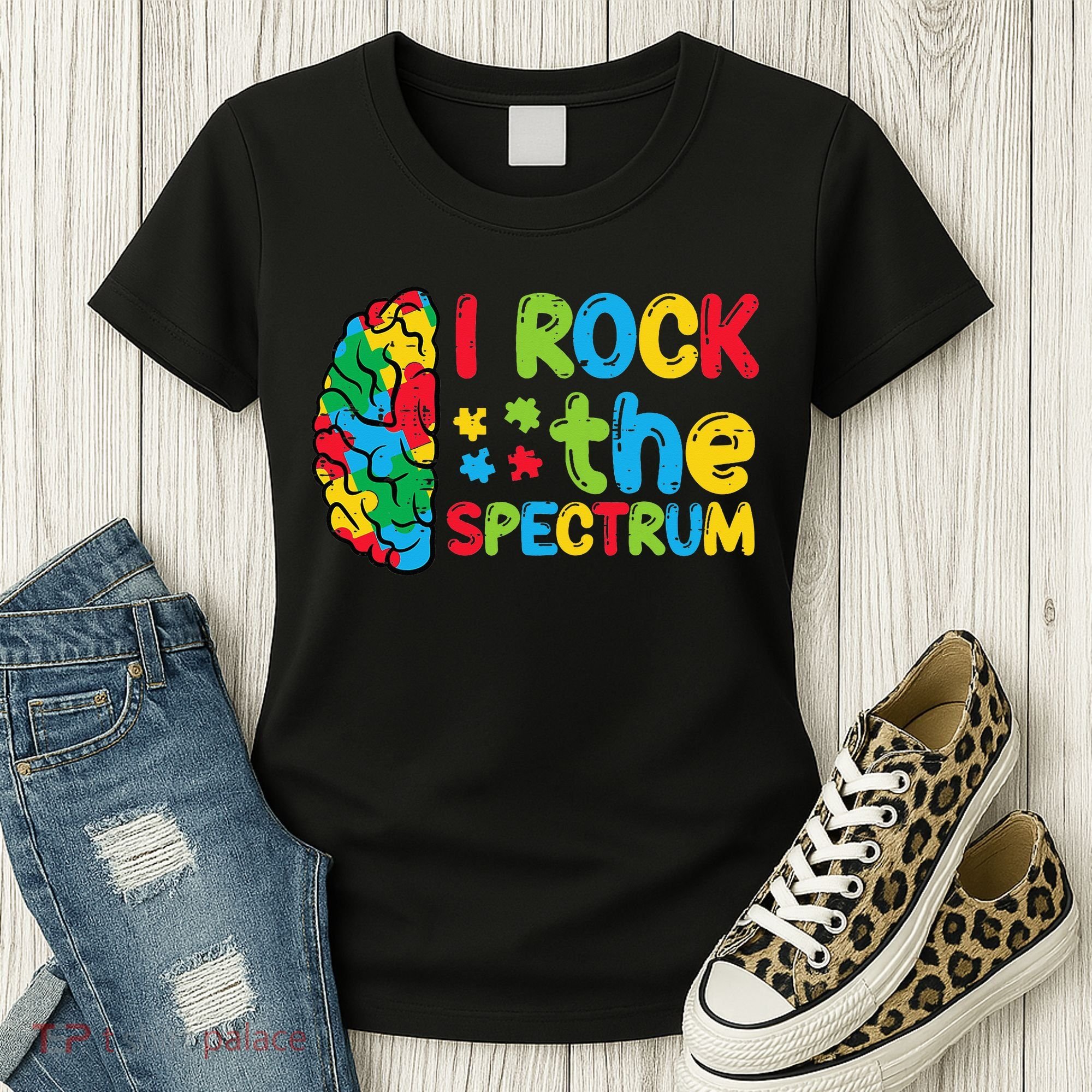Autism Brain I Rock The Spectrum Awareness Women's T-Shirt