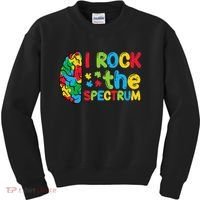 Autism Brain I Rock The Spectrum Awareness Kids Sweatshirt thumb 0