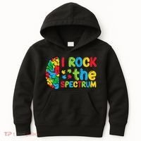 Autism Brain I Rock The Spectrum Awareness Kids Hoodie thumb 0