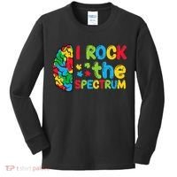 Autism Brain I Rock The Spectrum Awareness Kids Long Sleeve Shirt thumb 0