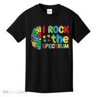 Autism Brain I Rock The Spectrum Awareness Kids T-Shirt thumb 0