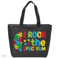 Autism Brain I Rock The Spectrum Awareness Tote Bag thumb 0