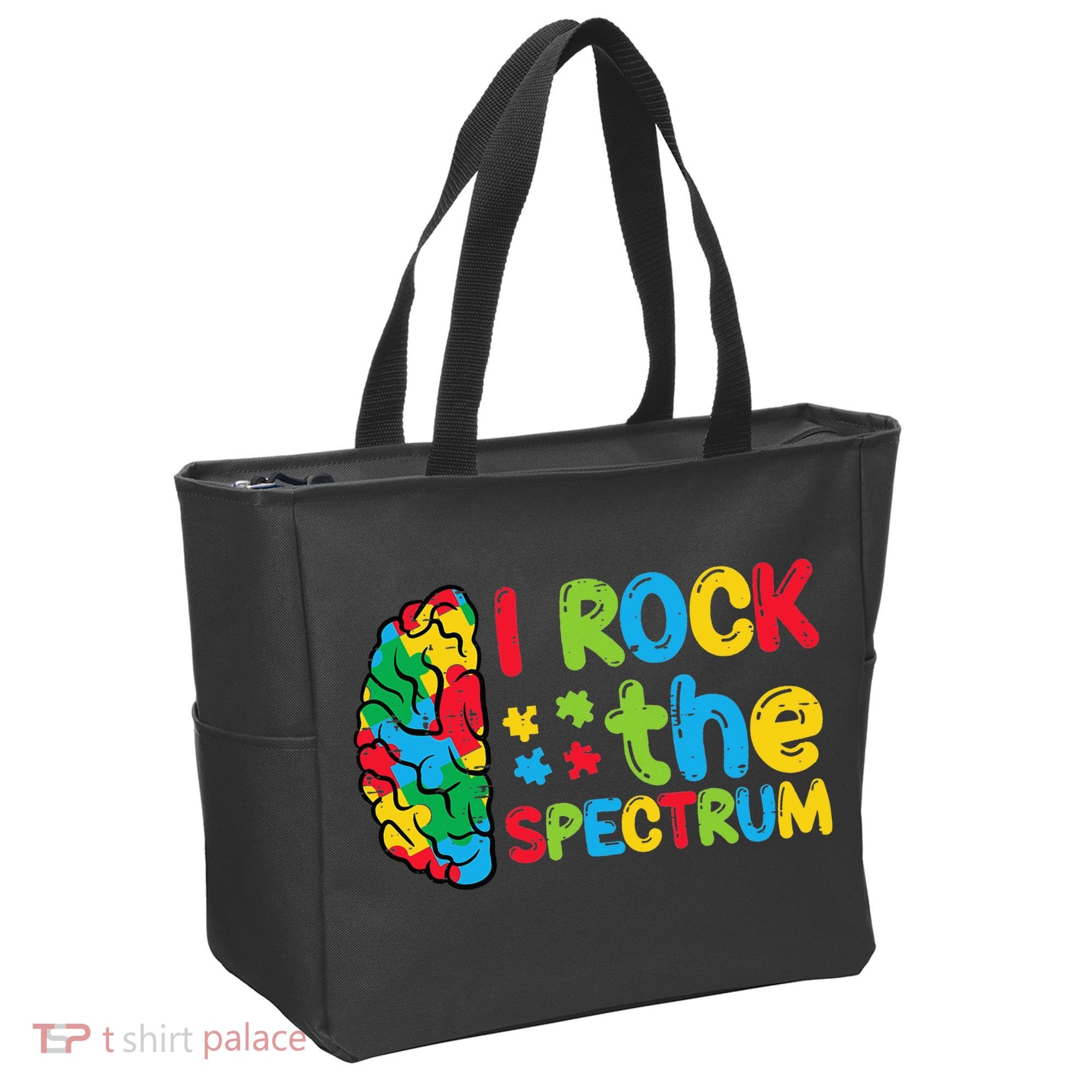 Autism Brain I Rock The Spectrum Awareness Tote Bag